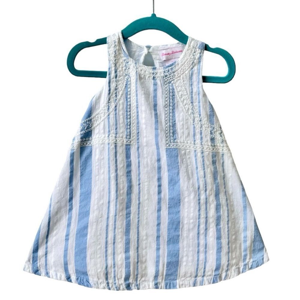 Tommy Bahama Baby Girl Sleeveless Keyhole Back Lined Summer Dress. 12 Months.